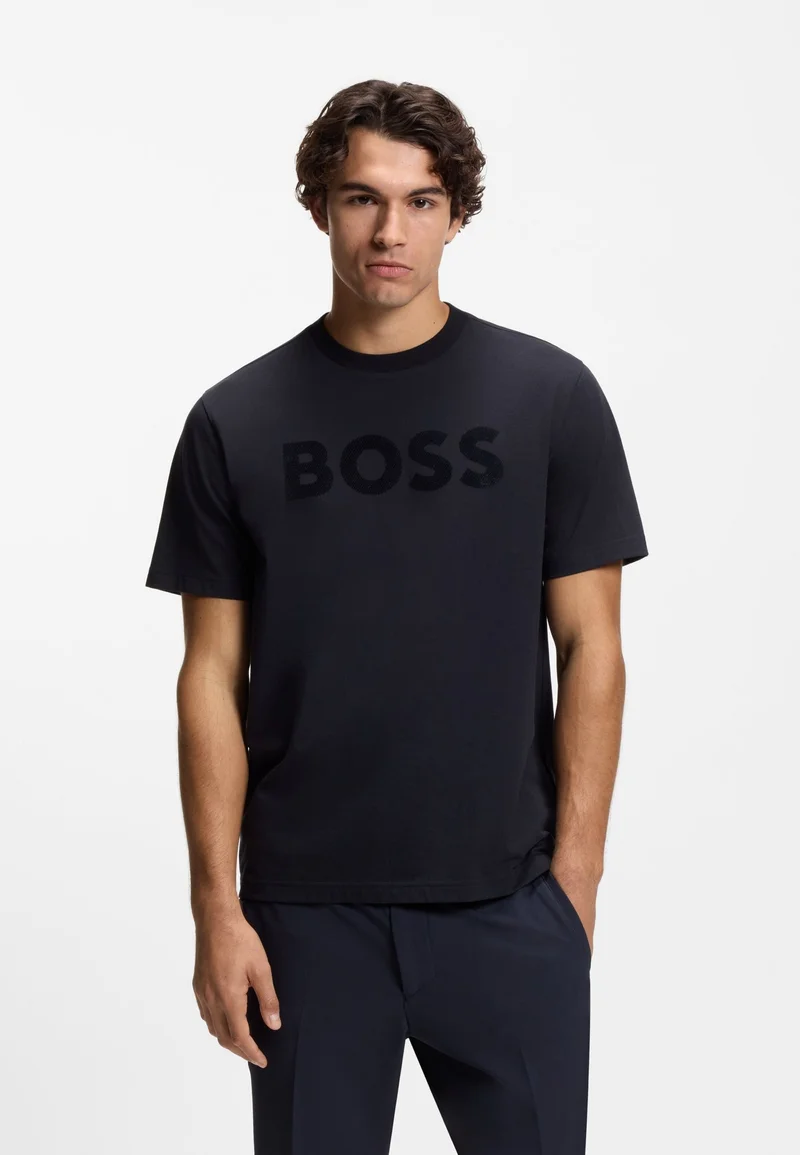 BOSS Relaxed-fit T-shirt in stretch cotton with tonal logo